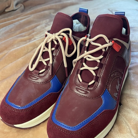 MICHAEL KORS LULA TRAINERS CANVAS 9m Merlot - Picture 3 of 7